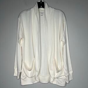 J.Crew Modal‎ Blend Open Front Lightweight Cardigan Women's M Cream Minimalist